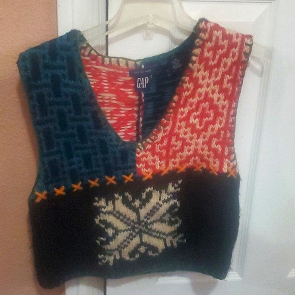 100% wool gap vest knit by hand - Picture 1 of 8